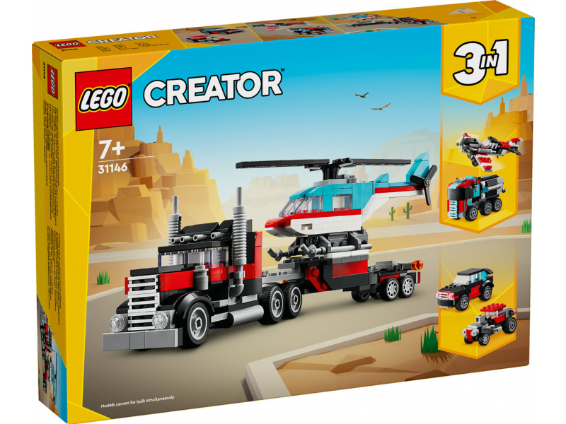 Lego Creator Platós teherautó és helikopter (31146)