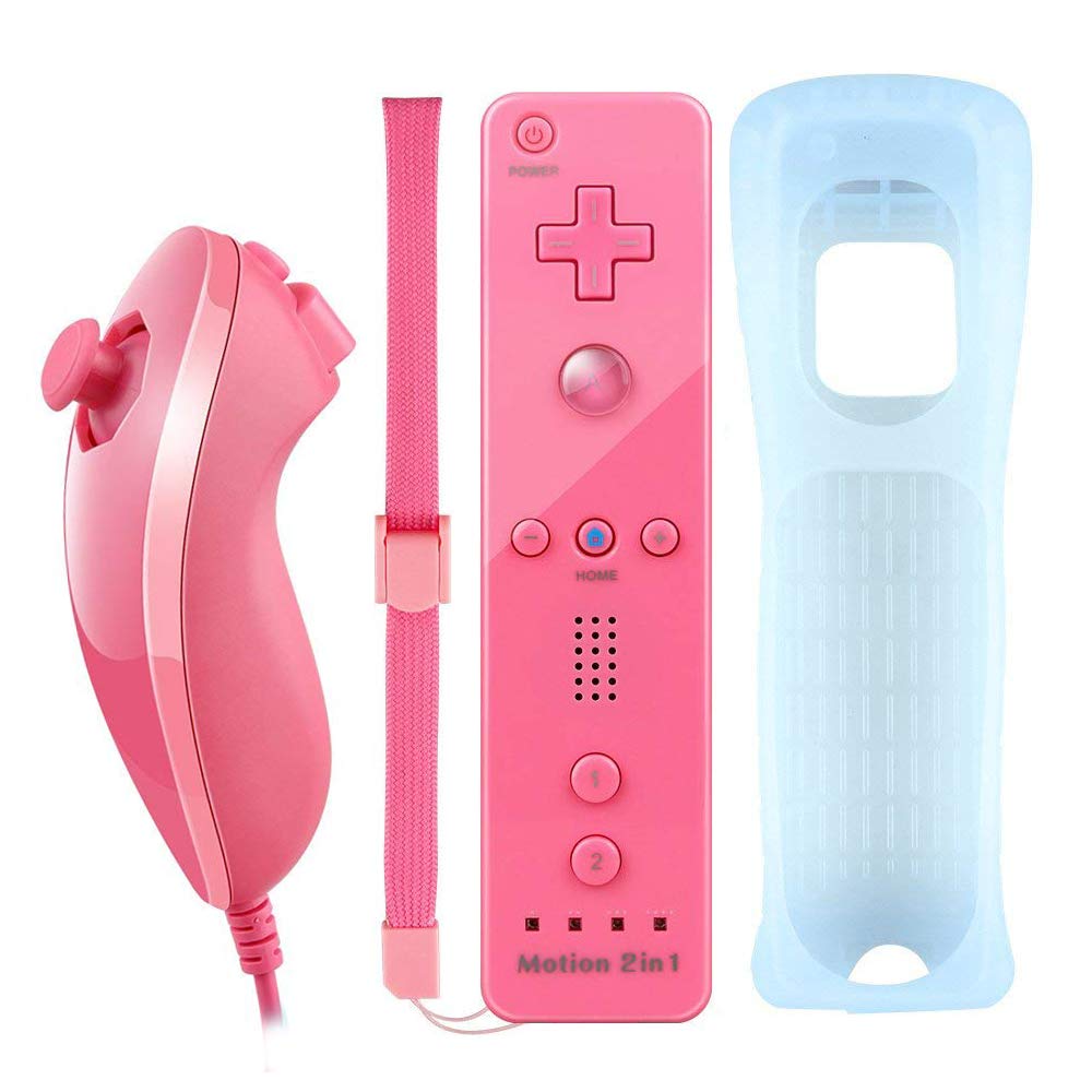 Wii remote controller + nunchuk (utángyártott,pink)